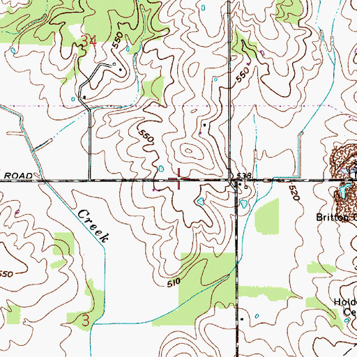 Topographic Map of Fourmile Ditch, IN