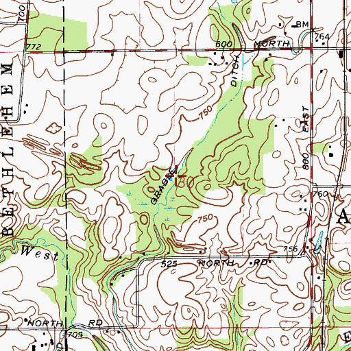 Topographic Map of Grable Ditch, IN