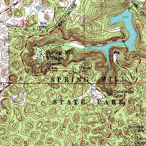 Topographic Map of Hamer Cemetery, IN