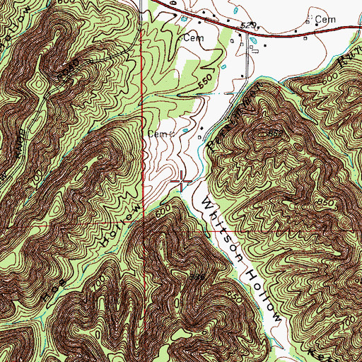 Topographic Map of Hog Hollow, IN