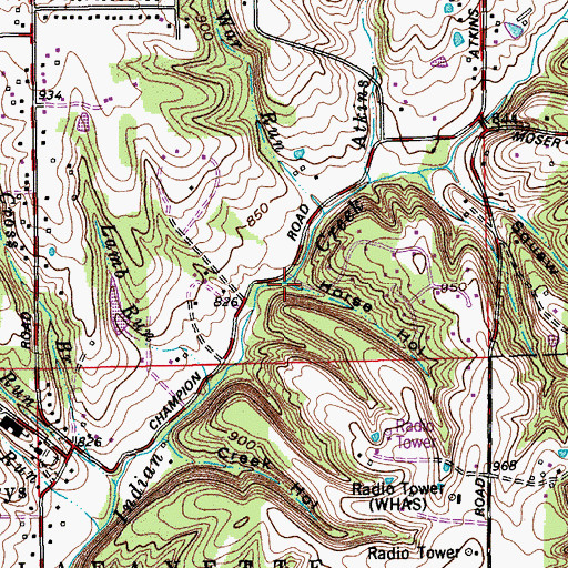 Topographic Map of Horse Hollow, IN