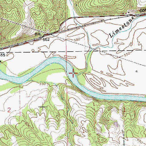 Topographic Map of Limestone Creek, IN
