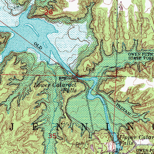 Topographic Map of Lower Cataract Falls, IN