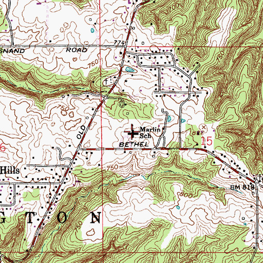 Topographic Map of Marlin Elementary School, IN
