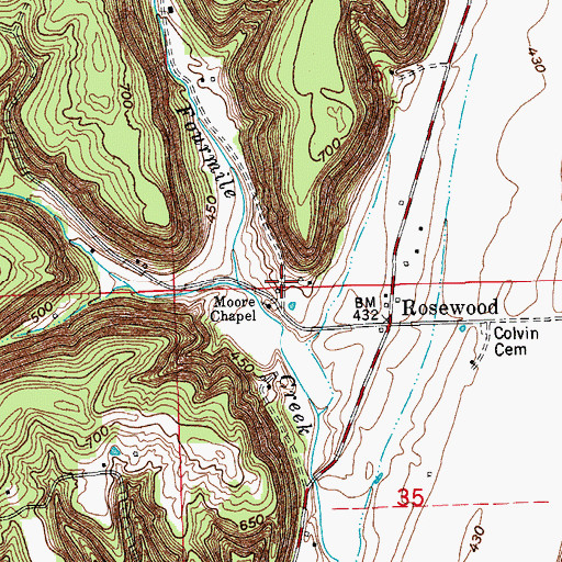 Topographic Map of Moore School, IN