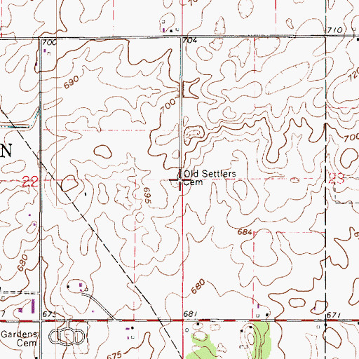 Topographic Map of Sayler Makeever Cemetery, IN