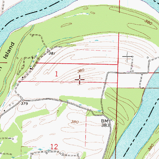 Topographic Map of Peankishaw Bend, IN