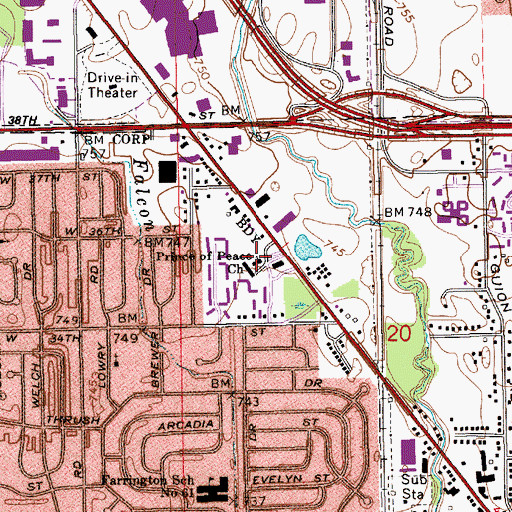 Topographic Map of Prince of Peace Lutheran Church, IN