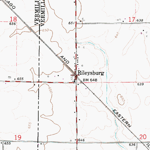 Topographic Map of Rileysburg, IN