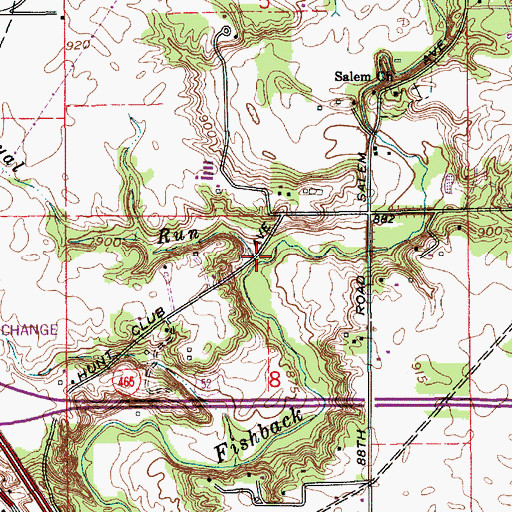 Topographic Map of Royal Run, IN