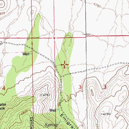 Topographic Map of Emigrant Canyon, AZ