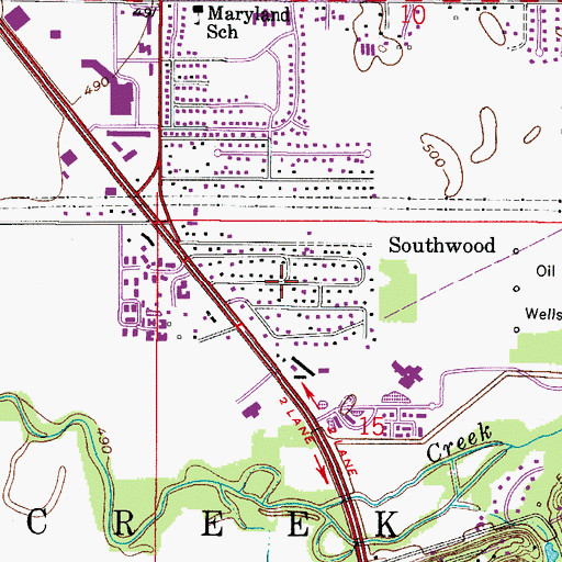 Topographic Map of Southwood, IN