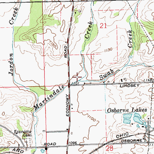 Topographic Map of Swab Creek, IN