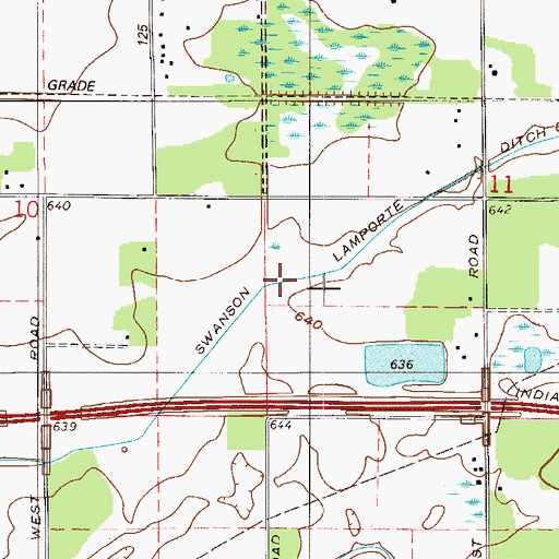 Topographic Map of Swanson Lamporte Ditch, IN