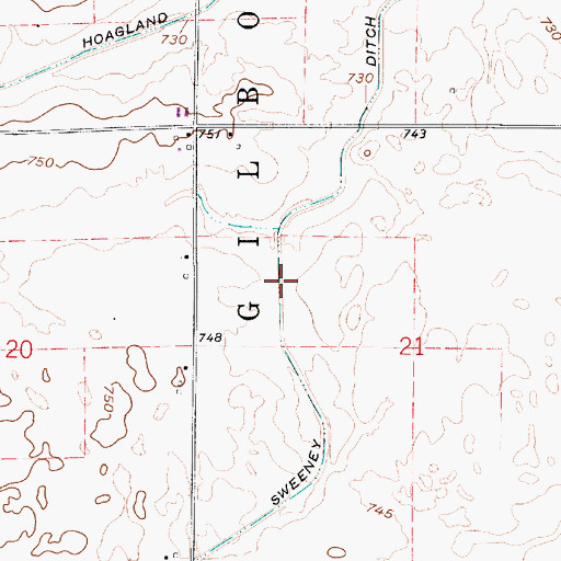 Topographic Map of Sweeney Ditch, IN