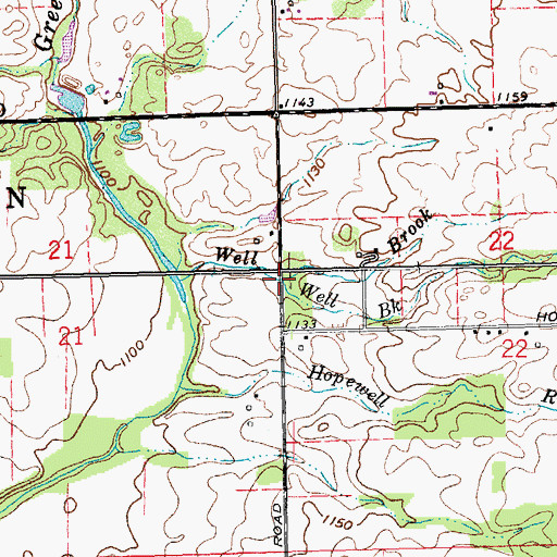 Topographic Map of Well Brook, IN