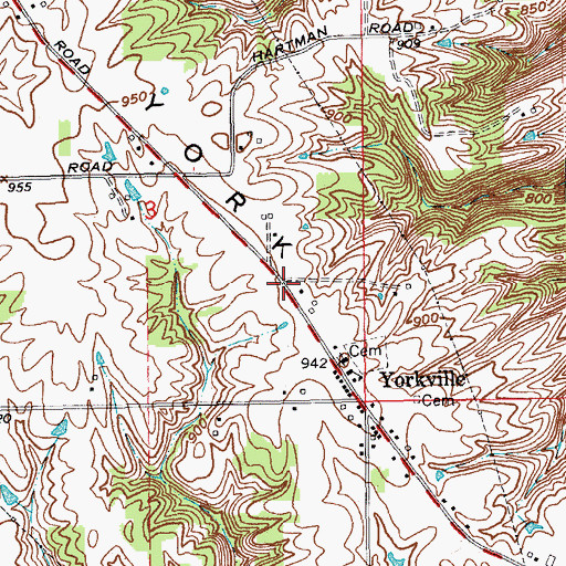 Topographic Map of York Ridge, IN
