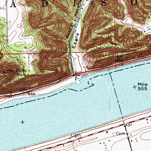 Topographic Map of Eagle Hollow Creek, IN