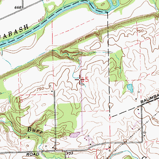 Topographic Map of Reserve Number Fifteen, IN
