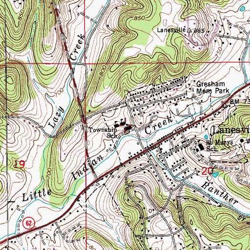 Topographic Map of Franklin Township Junior-Senior High School, IN