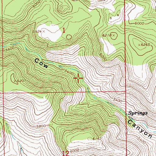 Topographic Map of Glass Spring, AZ
