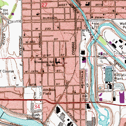 Topographic Map of Emmanuel Christian Methodist Episcopal Church, IN