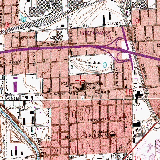Topographic Map of Belmont, IN