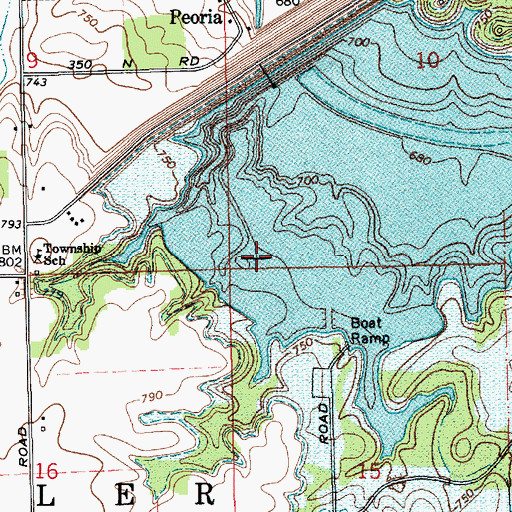 Topographic Map of Mississinewa Lake Dam, IN
