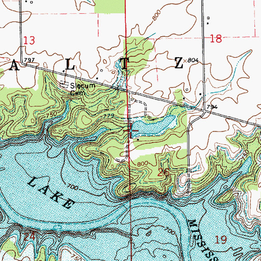 Topographic Map of Johnson Heights Dam, IN
