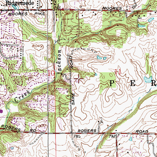 Topographic Map of WFIU-FM (Bloomington), IN