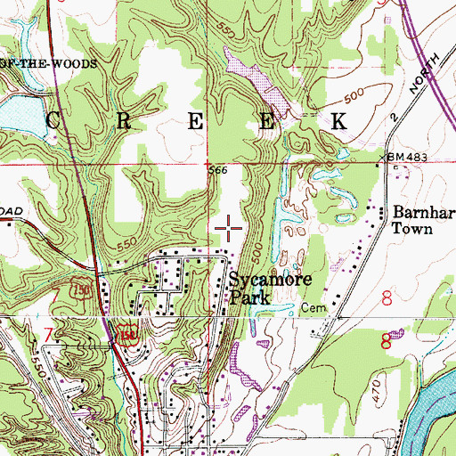 Topographic Map of WZZQ-FM (Terra Haute), IN