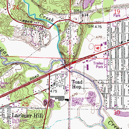 Topographic Map of Little Sugar Creek, IN