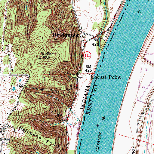 Topographic Map of Locust Point, IN
