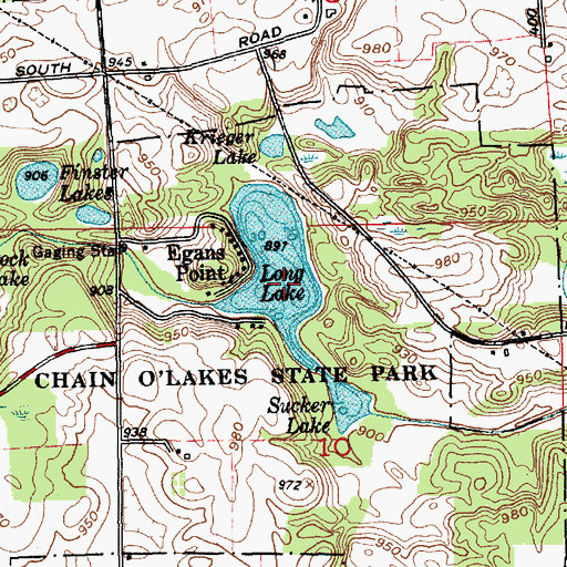 Topographic Map of Long Lake, IN