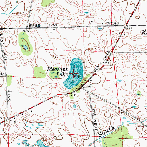 Topographic Map of Pleasant Lake, IN