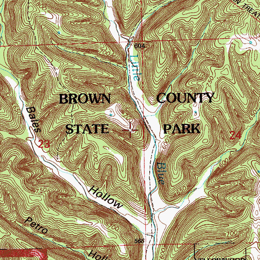 Topographic Map of Brown County State Park, IN