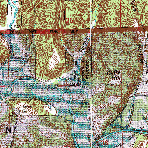 Topographic Map of Forman Hollow, IN
