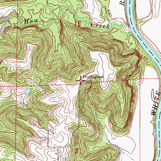 Topographic Map of Holtsglaw Cemetery, IN