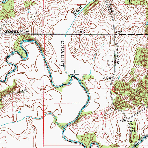 Topographic Map of Lanman Run, IN