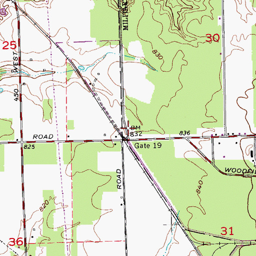 Topographic Map of Calloway Station (historical), IN