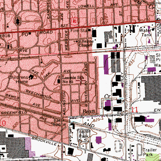 Topographic Map of Irvington (historical), IN