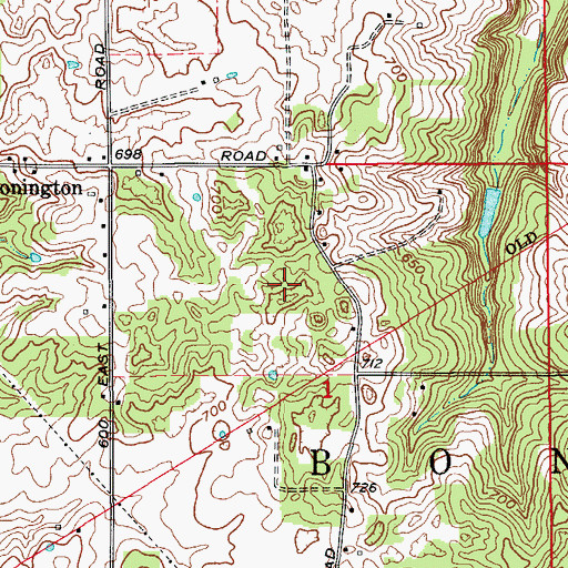 Topographic Map of Township of Bono, IN