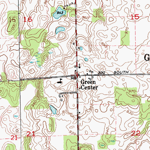 Topographic Map of Township of Green, IN