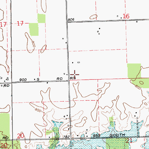 Topographic Map of Township of Waltz, IN