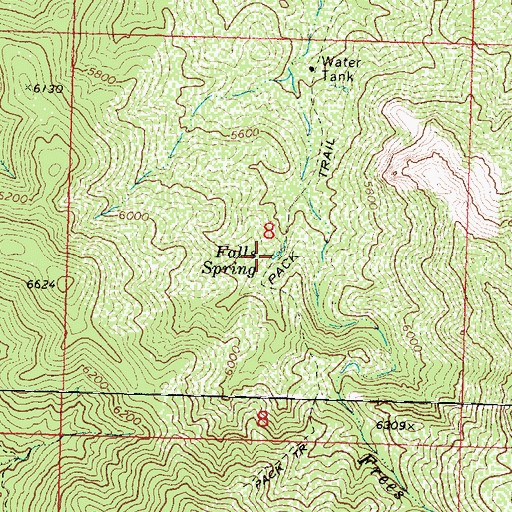 Topographic Map of Falls Spring, AZ
