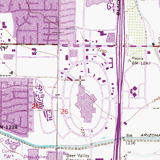 Topographic Map of The Hotel Westcourt Heliport, AZ