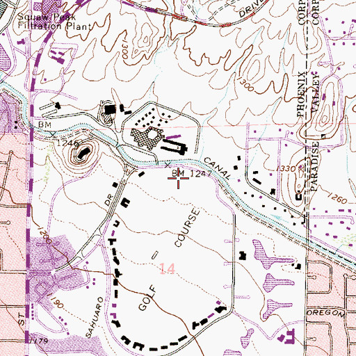 Topographic Map of Biltmore Golf Course Heliport, AZ