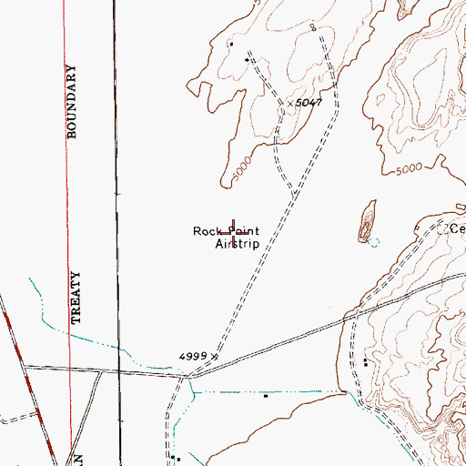 Topographic Map of Rock Point Airport (historical), AZ