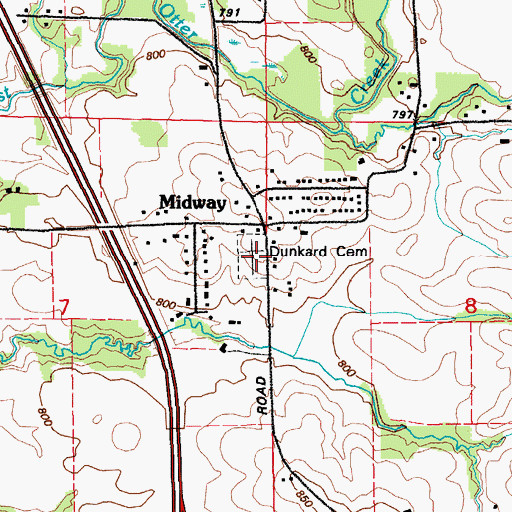 Topographic Map of Dunkard Cemetery, IA