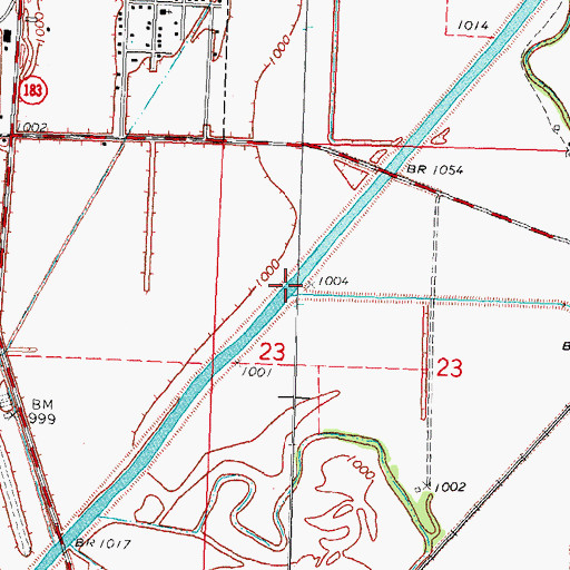 Topographic Map of Euclid Creek, IA